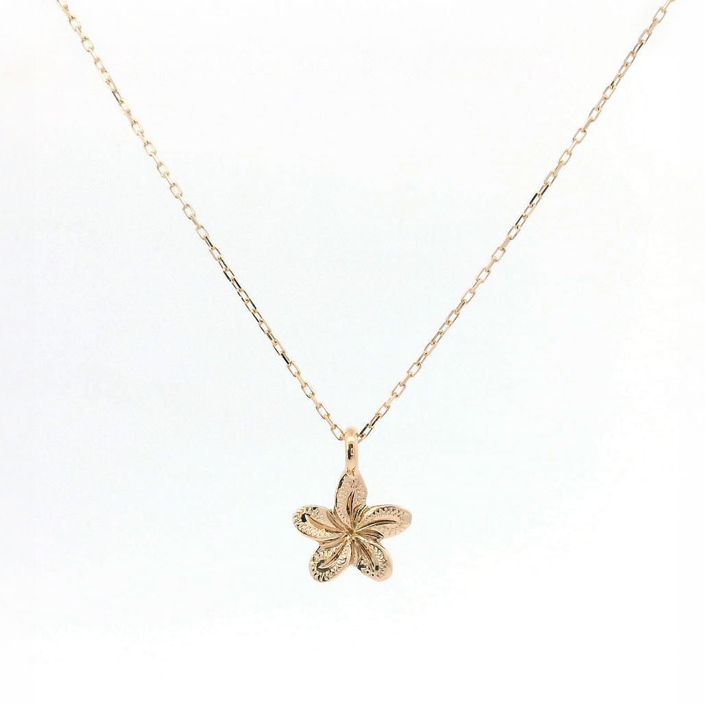 ハワイアンジュエリー[K10PG] プルメリアミロ ネックレス