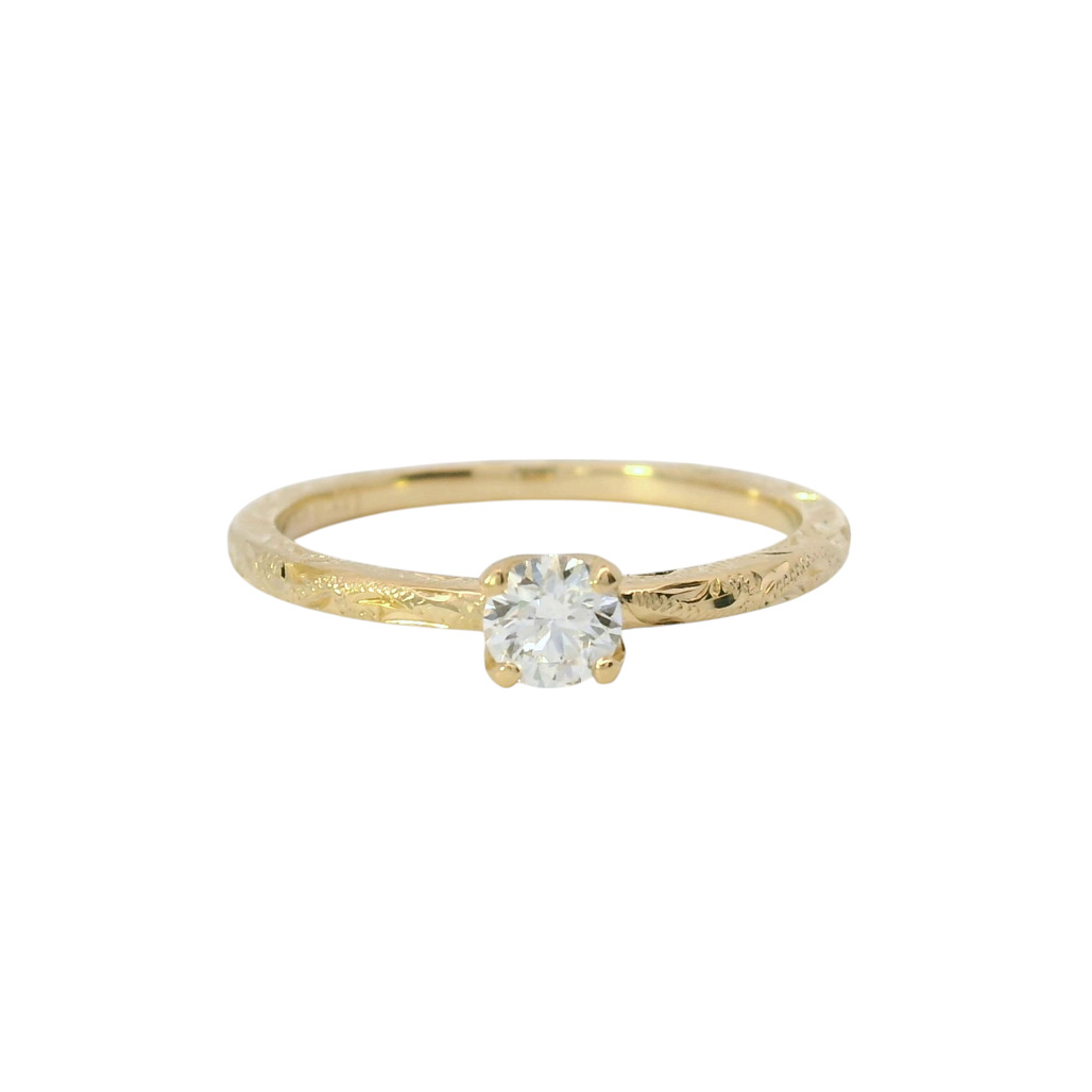 ダイヤモンドリング 〔K18YG/0.2ctダイヤモンド〕ピリナリング0.2ct