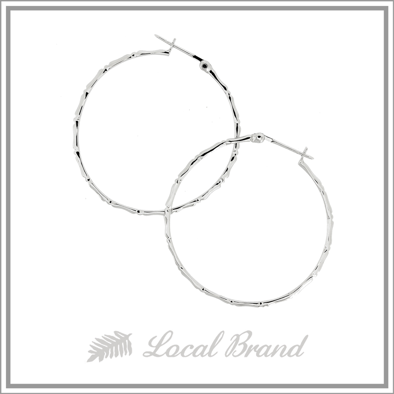 バンブーフープL シルバー ピアス